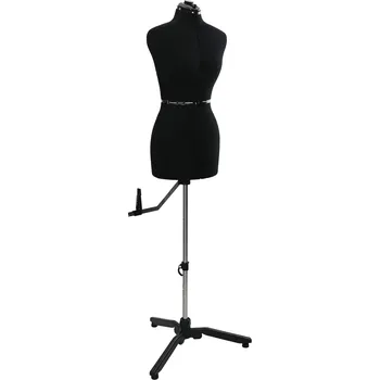 Figurína Ženský nastavitelný formát šatů Černá s samet