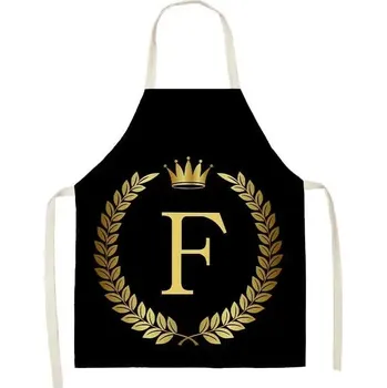 Kuchyňská zástěra Kuchyňská černá zástěra se zlatými písmeny - 15,68x55cm