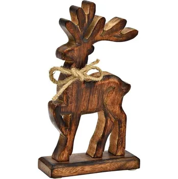 Tmavě hnědý sob z&nbsp;mango dřeva 22 x 12 cm