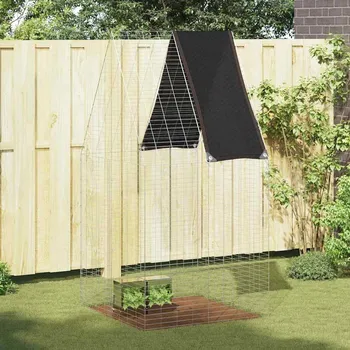 Klec pro králíky Stříbrná 100 x 100 x 210 cm Pozinkovaná ocel