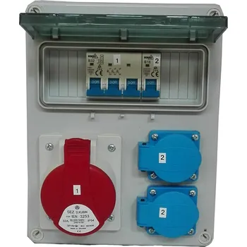 Rozvaděč Staveništní rozvaděč jištěný, připravený k použití 32A