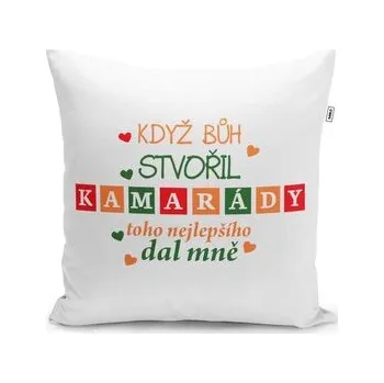 Polštář Když Bůh stvořil kamarády: 40x40 cm