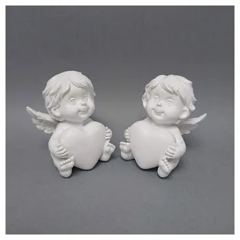 Vánoce Anděl bílý vykulený se srdcem