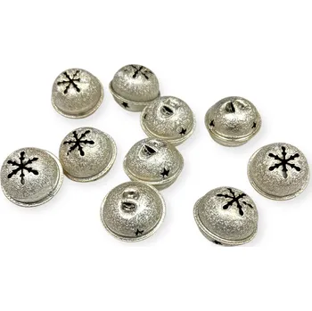 Vánoční dekorace FLOWERIO Kovové rolničky 3,5cm 10ks - šampaňské zlaté