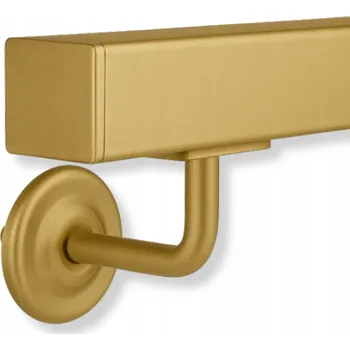 Zábradlí Zlaté nástěnné schodišťové madlo ČTVERCOVÉ Ocel zábradlí na schody 130 cm