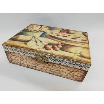 Dárková krabička Dřevěná krabička - 6 přihrádek - Kuchyně