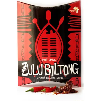 Čokoláda ZULU BILTONG HOT CHILLI - sušené hovězí maso