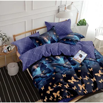 Povlečení NOVINKA 2026 ! Exkluzivní oboustranné Bavlněné povlečení s 3D efektem 140x200/70x90 cm - NIGHT BUTTERFLIES
