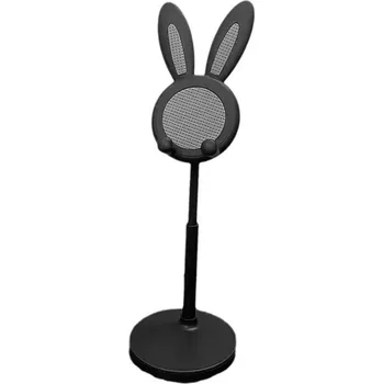 Nastavitelný stojánek na mobil ve tvaru králíčka | držák telefonu, stojan na stůl - černá