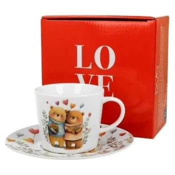Porcelánový hrnek s podšálkem MEDVĚDI 2, 240 ml