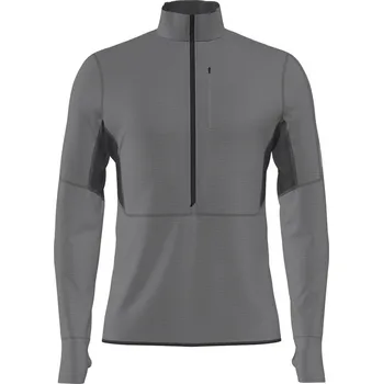 Pánská mikina pánská mikina dlouhým rukávem ICEBREAKER M Mer 200 Realfleece Descender LS Half JET HTHR/BLACK/CB - XXL