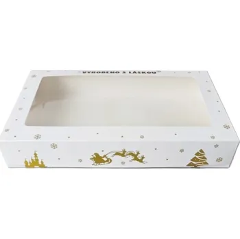 Dárková krabička Hospodyňkám.cz Krabička na vánoční cukroví Bílá Vyrobeno s láskou