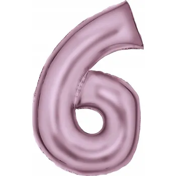 Balónek Fóliový balónek "Číslice 6 - Pastelový", růžový, Amscan, 86 cm (34"), DGT