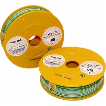 elektrický kabel Kabel LGY/H05V-K 0,50 mm2 100 m Zelenobílý