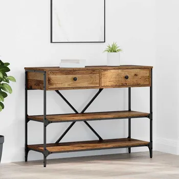 Konzolový stolek vidaXL Konzolový stolek se zásuvkou Hnědá 100 x 34,5 x 75 cm dřevo [871304]