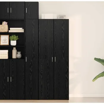 Komoda vidaXL Vysoký bufet Černý dub 70 x 42.5 x 185 cm Kompozitní dřevo [3365593]