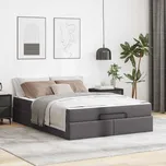 vidaXL Rám postele s matrací s matrací 2 pcs Šedá PVC [3399431]