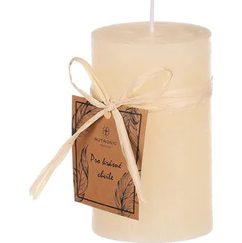 Autronic Svíčka, tvar válec - bez vůně, parafín, barva krémová, sada 4 ks