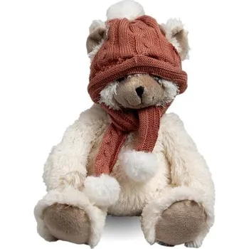 plyšák Plyšový medvěd Loeke s pletenou čepicí velký