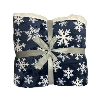 Deka mikrovlákno s beránkem 150x200 cm modrá