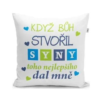 Polštář Když Bůh stvořil syny: 40x40 cm