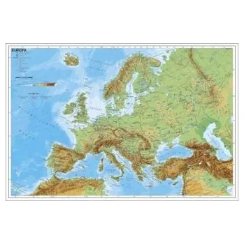 Stiefel Wandkarte Kleinformat Europa, physisch, ohne Metallstäbe