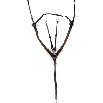 Martingal Poprsník CAMBRIDGE HKM kožený s beránkem Barva: hnědá, Velikost: Pony