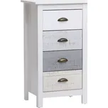 Bílo-šedá borovicová komoda Marckeric Romantica 46 x 35 cm