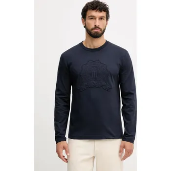 Pánské tričko Bavlněné tričko s dlouhým rukávem Gant 2003363 námořnická modř 59X, vel. S