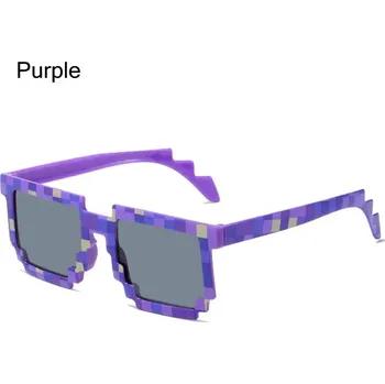 Sluneční brýle Hranaté sluneční Minecraft brýle pro děti - Fialová