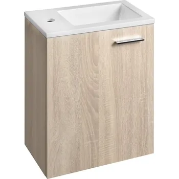 Koupelnový nábytek Aqualine ZOJA skříňka s umyvadlem z litého mramoru 40x22 cm; dub platin