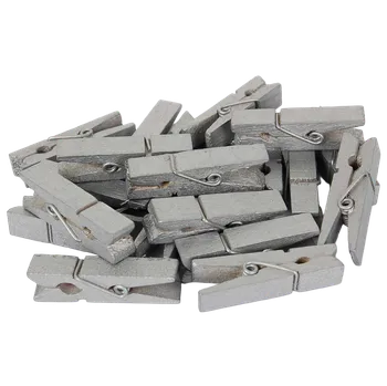 Vánoční dekorace Kolíčky dekorační dřevěné stříbrné 20ks