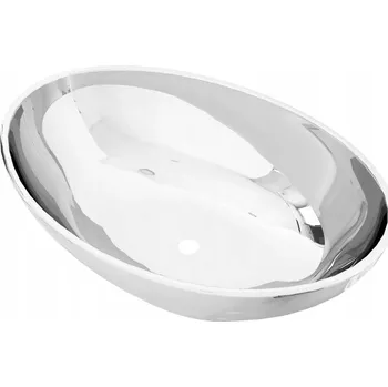 Oválné keramické umyvadlo stříbrné 40 x 33 x 13,5 cm