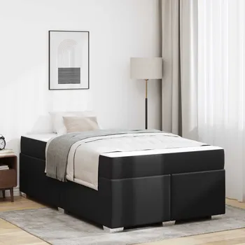 Postel vidaXL Rám postele s matrací Černá 120 x 200 cm textil [3399234]