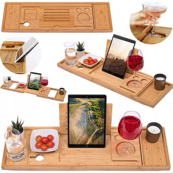 Koupelnový nábytek Koupelnová police BK bambusová hnědá matná 95x23 cm rozkládací