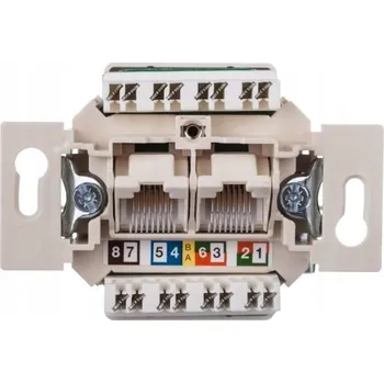 Elektrická zásuvka Internetová zásuvka do zdi Hager béžová