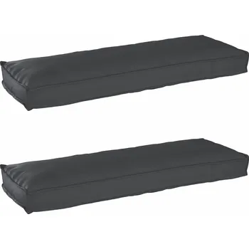 Podsedák vidaXL Sada polštářů na paletu 2 pcs Černá 120 x 40 x 8 cm [42001702]