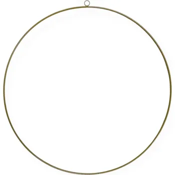 Věnec FLOWERIO Kovový kruh - obruč s očkom - základ na vence Ø40 cm - hnedo zlatá