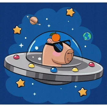 MALOVÁNÍ PODLE ČÍSEL – KAPYBARA V LODI 30X30 CM