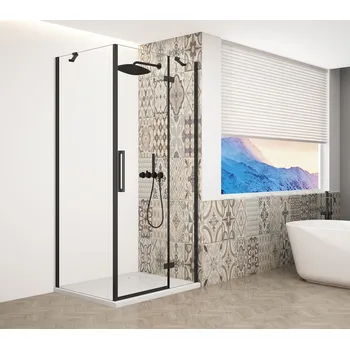 Gelco TRINITY BLACK obdélníkový sprchový kout 1100x1200mm, čiré sklo, pravé