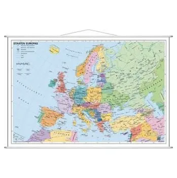 Stiefel Wandkarte Kleinformat Staaten Europas, mit Metallstäben