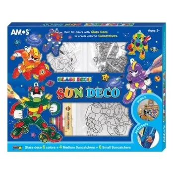 Speciální výtvarná barva Barvy na sklo sada 6 barev 10,5 ml + 10 sklíček ROBOTI