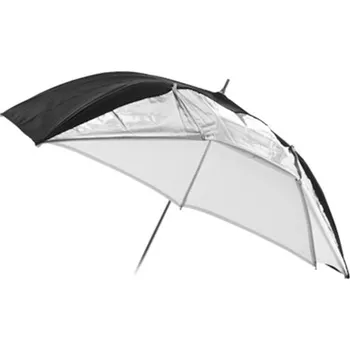 Deštník Studijní deštník 2v1 BÍLÝ Difuzér + STŘÍBRNÝ Odrazný 84 cm