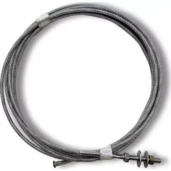 Sportovní branka Lanko k uchycení sítě ke spodnímu rámu branky (Plastem opláštěné ocelové lanko na síť branky SCHÄPER – tiché, dopínatelné, s koncovkami; různé délky dle typu a hloubkybranky)