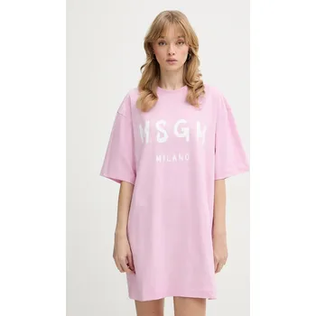 Dámské šaty Bavlněné šaty MSGM 4041MDA510.267002 růžová 30C, vel. XS