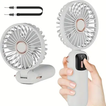 Domácí ventilátor Mini ventilátor do ruky s USB a stojánkem na telefon model Y6 bílý