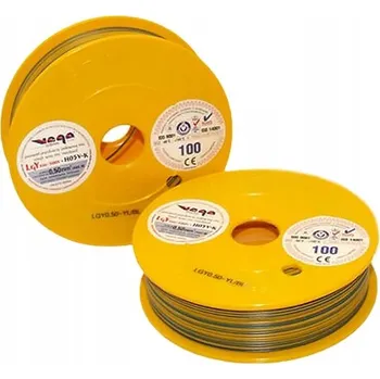 elektrický kabel Kabel LGY/H05V-K 0,50 mm2 100 m Žluto-Modrý