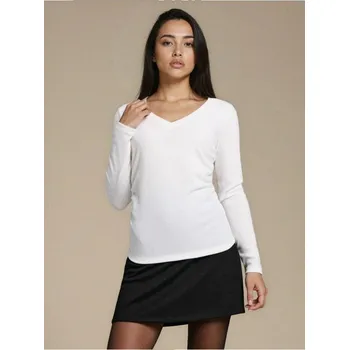 Dámské oblečení Sinsay - Blůza s řasením a příměsí viskózy - krémová - 029HA-01X - 029HA-01X-XS