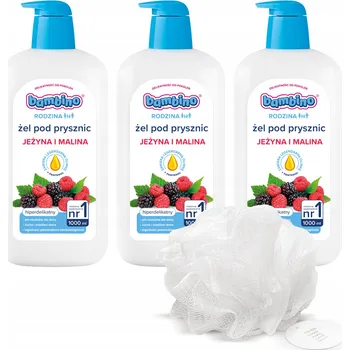 Sprchový gel 3 x BAMBINO Rodina Sprchový gel s vůní ostružin a malin, 1000 ml