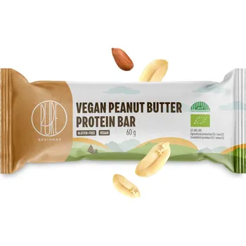BrainMax Pure BrainMax Pure® Vegan Peanut Butter Protein Bar, BIO, 60 g Veganská proteinová tyčinka, arašídové máslo / *CZ-BIO-001 certifikát